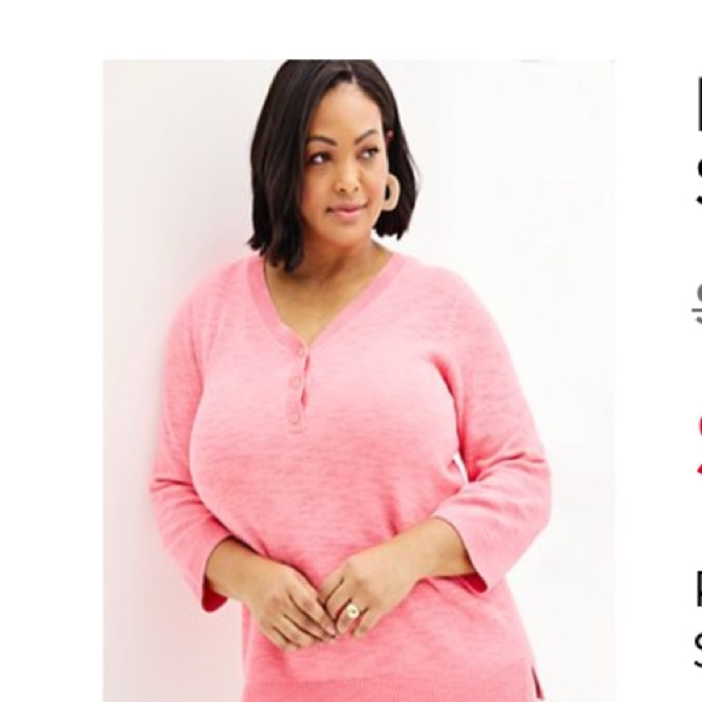 💜Croft & Barrow 3/4 Sleeve Henley Pullover Shirt.
